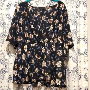 black flowered blouse